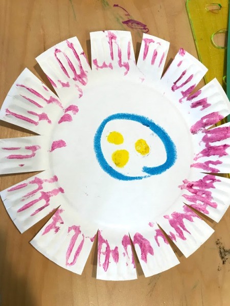 Spring Paper Plate Flower Craft - second plate flower