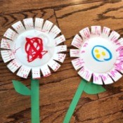 Spring Paper Plate Flower Craft - two toddler paper plate flower creations