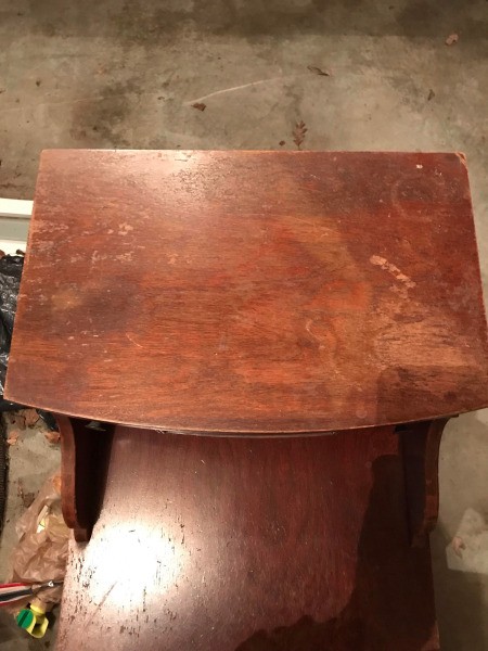 A Mersman end table from the top.