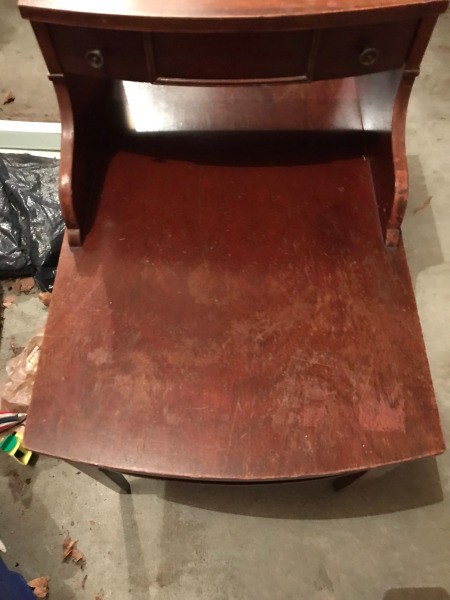 A Mersman end table from the top.