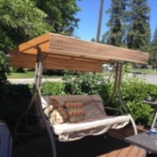 Using an Exterior Vinyl Shade as a Canopy for an Outdoor Swing