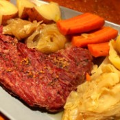 Instant Pot Corned Beef and Vegetables on plate