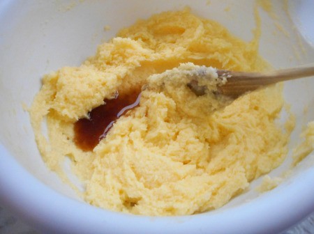 egg and vanilla added to batter