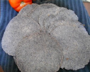 cooked Blue Corn Tortillas