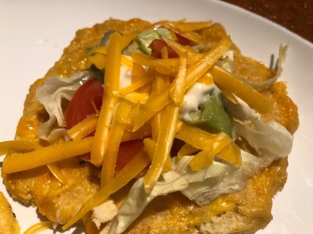 finished Cheesy Chicken Shelled Tacos