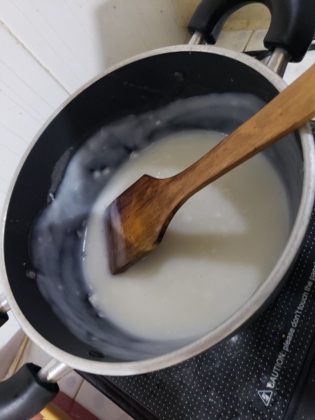 heating water & flour