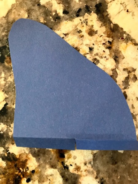 Shark Fin Hat - cut a snip to help in folding and attaching