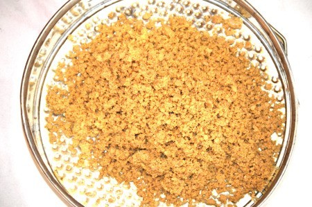 crumbs in spring form pan