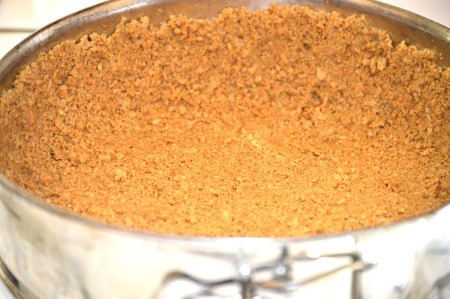 crumbs on bottom of pan