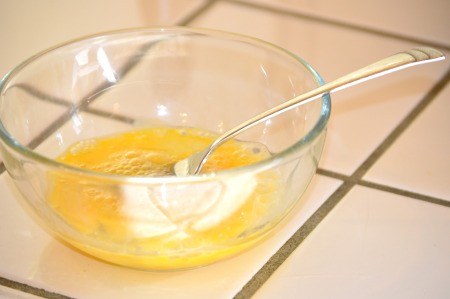 mixed egg in bowl
