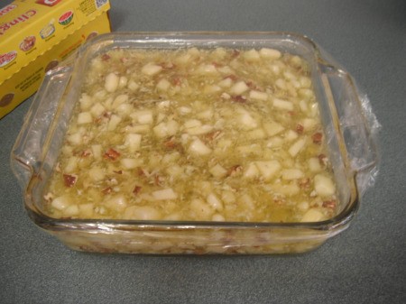 covered Salad in glass dish