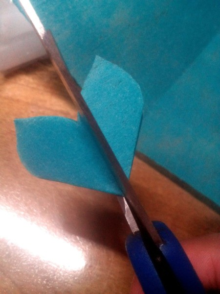 Christening Candles with Drip Catcher - fold back up a cut a slits in the tip for the candle