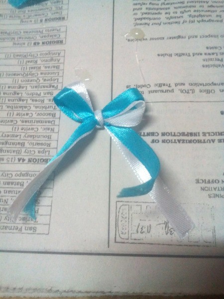 Christening Candles with Drip Catcher - make a bow