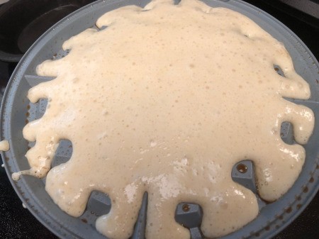 batter in Waffle iron
