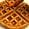 brushing Waffle with butter