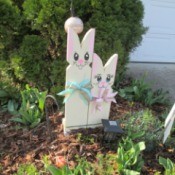 Wooden Bunnies - ready to place in garden