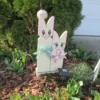 Wooden Bunnies - ready to place in garden