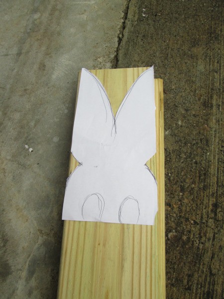 Wooden Bunnies - trace template