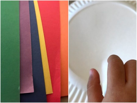 Making a Paper Plate Rainbow - supplies