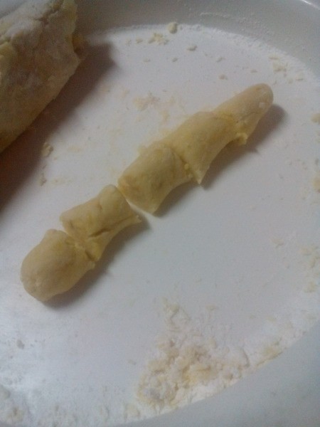 Sweet Potato dough pieces