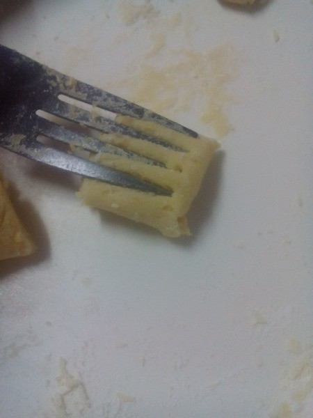 forking dough pieces