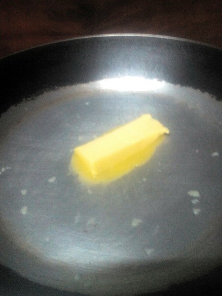 butter in pan