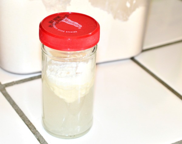 Flower and water in a jar to be added to gravy.