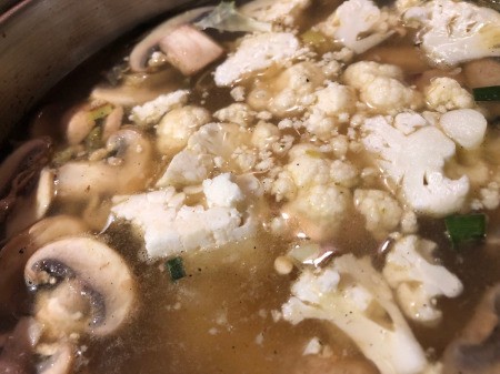 broth added to Vegetable Soup