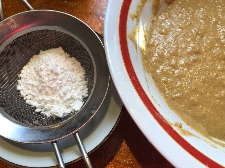 batter & powdered sugar to dust fritters