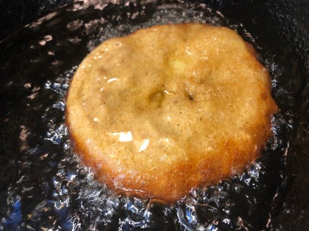 frying Apple Banana Fritters