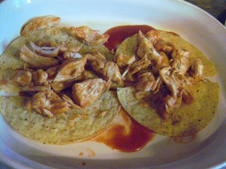Chicken on tortillas in Casserole