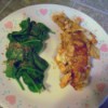 Chicken Enchilada & spinach on plate