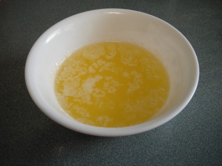 melted butter in bowl