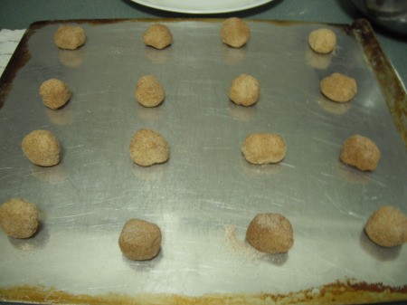 balls of dough on cookie sheet