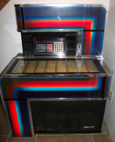 Value of a 1970s Seeburg Jukebox - jukebox with color band decoration