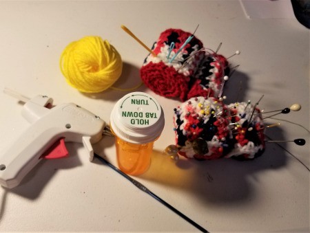 Pill Bottle Sewing Kit - supplies