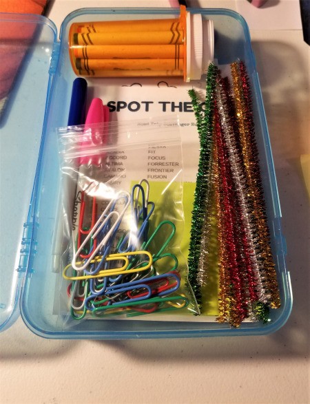 Kids Kar Kit - add crayons, paper clips, and pipe cleaners