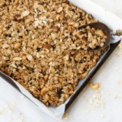 A pan of homemade granola.
