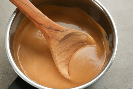 A smooth homemade gravy with no lumps.