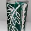 Identifying Drinking Glasses - glass with four rectangular background spaces with a leaf pattern