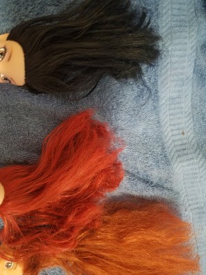 Un-matting a Porcelain Doll's Hair - two dolls with damaged hair