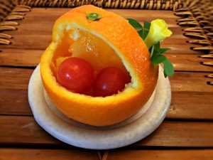 Decorative Baskets from Oranges - handled basket ready to serve