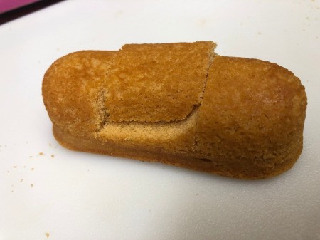 Peeps Racers - make a horizontal cut and remove piece of Twinkie