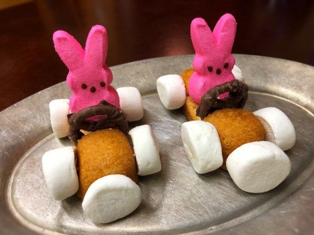Peeps Racers - add another cut marshmallow to the front for a grill if desired