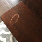 Repairing the Finish on a Table Damaged by Resolve - damage to finish