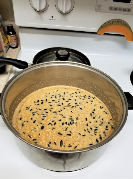 Bird Feeders Part 2 - dry ingredients mixed into the lard and peanut butter