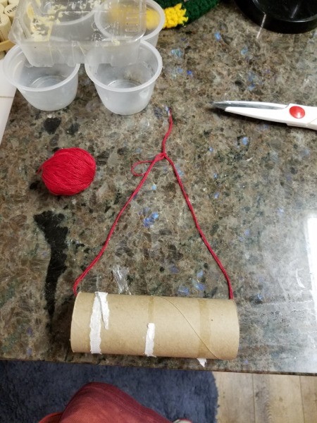 Bird Feeders Part 2 - string hanger on TP tube