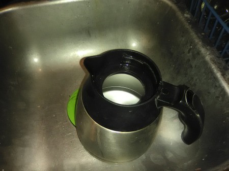 Cleaning Hard to Reach Stains in a Stainless Steel Coffee Pot