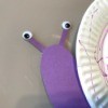 Snail Paper Plate Craft - add eyes