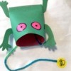 Frog and Fly Catcher Game - finished frog with yard coming out of mouth and fly on the end